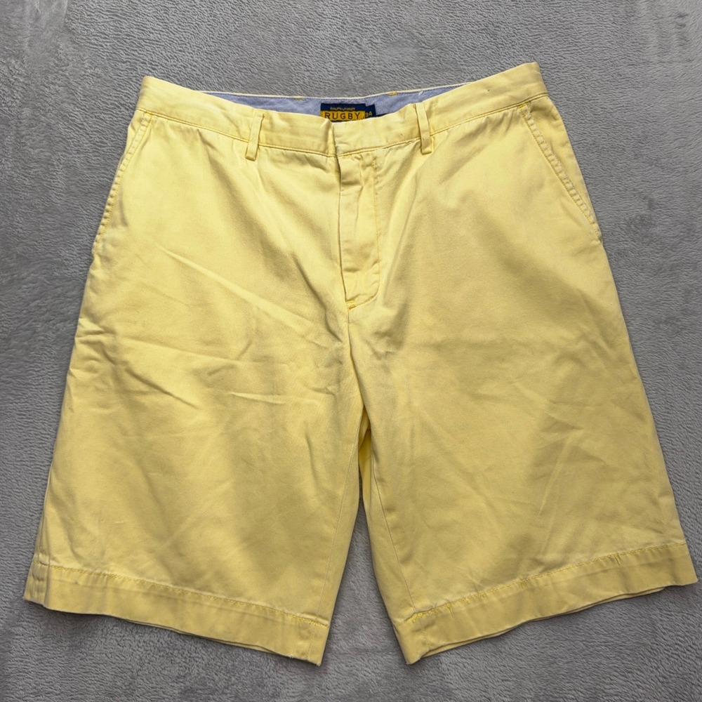 Ralph Lauren Rugby Shorts Mens 34 Yellow University Short Chino Preppy Cotton